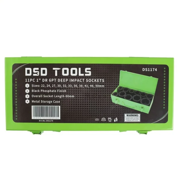 11BUC PATRAT 1" SET TUBULARE DE INPACT LUNGI 6 LATURI DS1174 - imagine 5