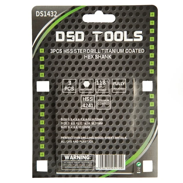 3 BURGHIE HSS CU TITAN IN TREPTE, COADA HEXAGONALA DS1432 - imagine 3