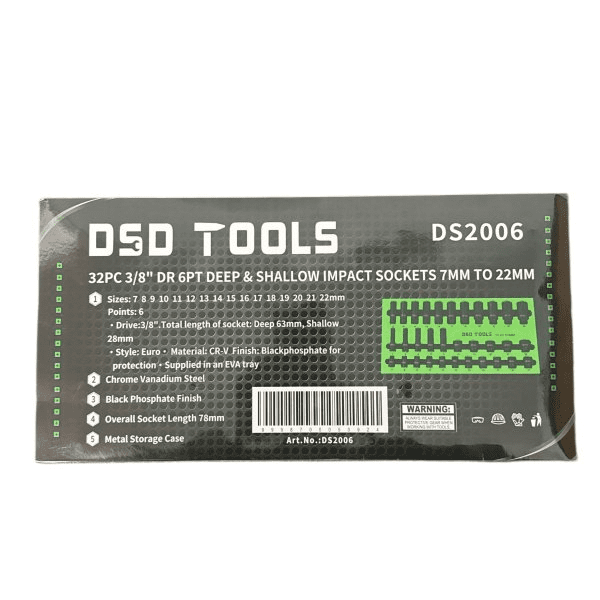 Set 32 chei tubulare de impact lungi și scurte, 6 laturi, prindere 3/8" DS2006 - image 1774343918165