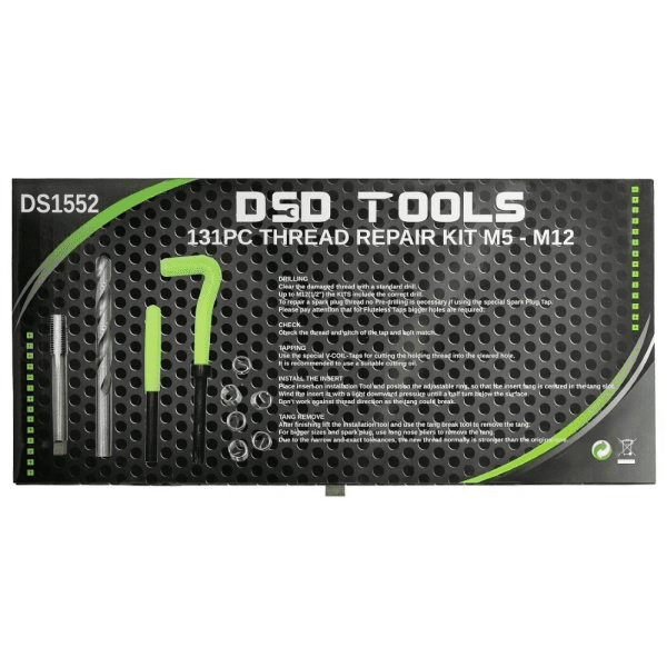 Kit 131 piese pentru reparație filet M5-M12 DS1552 - image 1775313387007