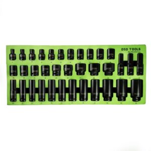 Set 35 tubulare de impact metrice scurte și lungi în 6 puncte prindere 1/2" DS1125