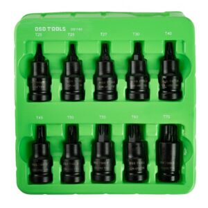 Set 10 tubulare de impact cu bit Torx prindere 1/2" DS1183