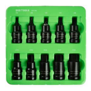 Set 10 tubulare de impact cu bit hexagonal (Inbus) prindere 1/2" DS1184