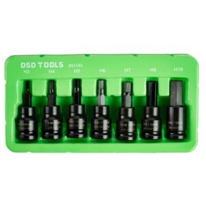 Set 7 tubulare de impact cu bit hexagonal prindere 3/8" DS1193