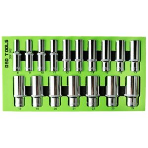 Set 17 tubulare lungi în 12 puncte 8 - 24mm prindere 3/8" DS1302