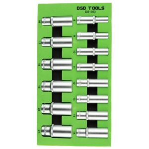 Set 14 tubulare lungi 8-21mm finisaj satinat prindere 3/8" DS1303