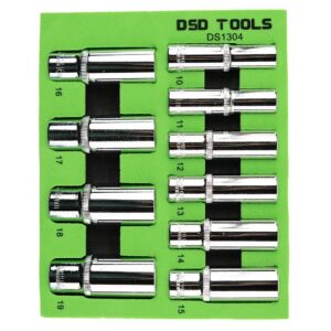 Set 10 tubulare lungi 10-19mm prindere 3/8" DS1304