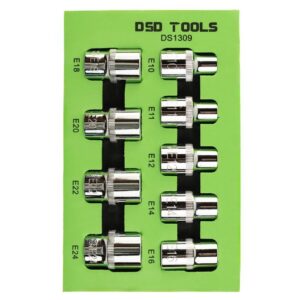 Set 9 tubulare profil E-Torx prindere 1/2" DS1309