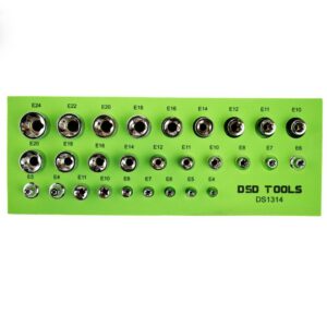 Set 28 tubulare E-Torx prindere 1/4", 3/8", 1/2" DS1314