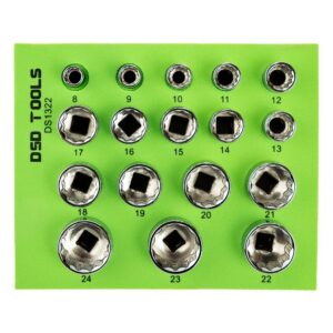 Set 17 tubulare scurte în 12 puncte 8–24mm prindere 3/8" DS1322