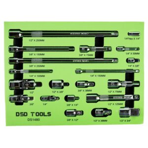 Set 20 prelungitoare și adaptoare prindere 1/4", 3/8", 1/2" DS1480