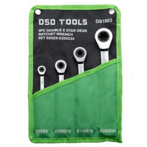 Set 4 chei inelare duble cu clichet E-Torx DS1803