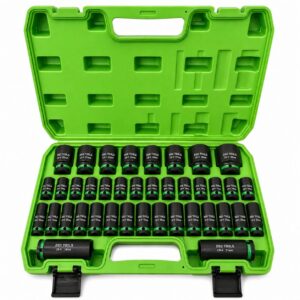 Set 35 tubulare de impact metrice scurte și lungi în 6 puncte prindere 1/2" DS1880
